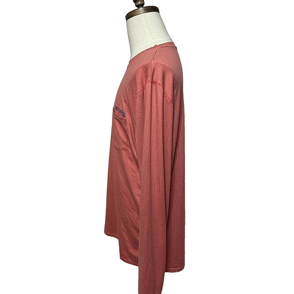 Salt Life T Shirt Mens XL Pink Orange SLX Stretch Long Sleeve Pocket Sun Shirt - Picture 6 of 8